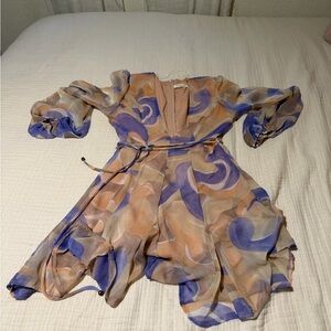 The Vintage Shop Swirl Pattern Long Sleeve Dress